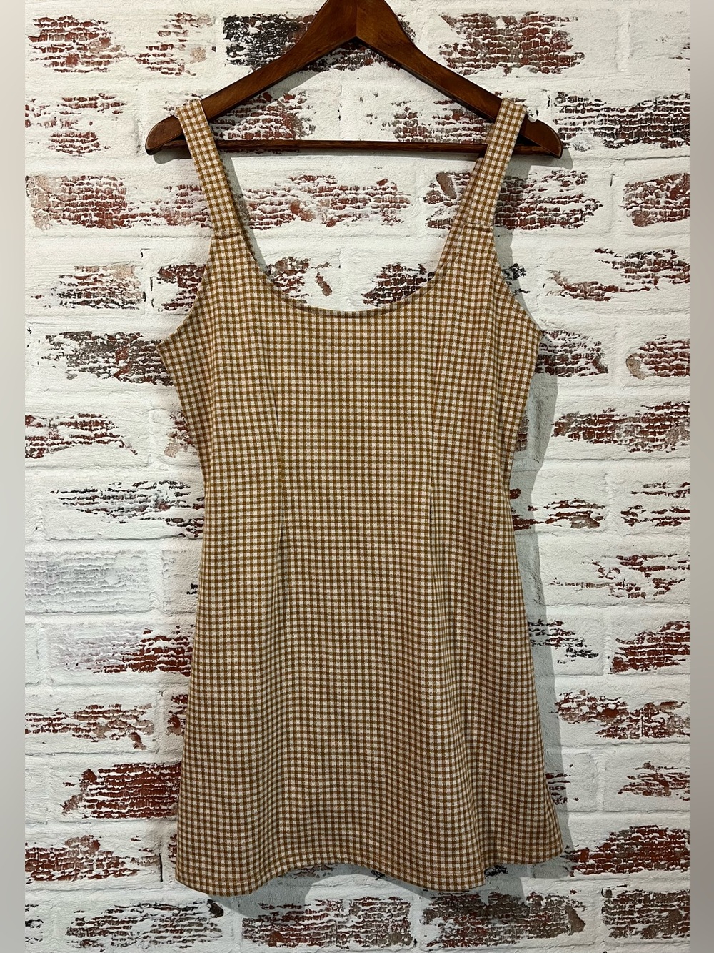Forever 21 Gingham Jumper Dress 90s Grunge Revival Soft Preppy Retro Sz L